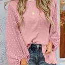  HIDDEN GEMS | Swiss Dot Patchwork Balloon Sleeve Blouse