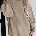   HIDDEN GEMS | Washed Ribbed Pullover Sweatshirt