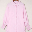  HIDDEN GEMS | Stripe Smocked Cuff Buttoned Shirt