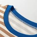  Retro Stripe Puff Sleeve Top