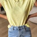 Yellow Cream Small Everyday Essential Crochet Tee