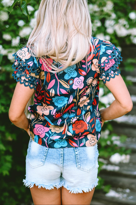 HIDDEN GEMS | Floral Tiered Ruffle Sleeve Blouse