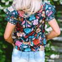  HIDDEN GEMS | Floral Tiered Ruffle Sleeve Blouse
