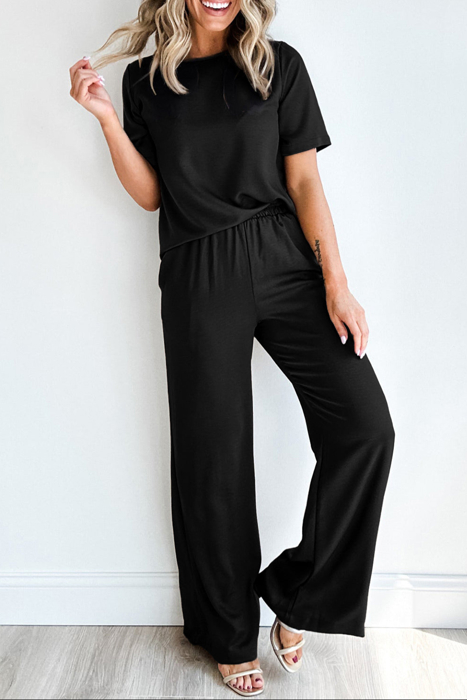 HIDDEN GEMS | Solid Top and Pants Set
