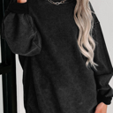   HIDDEN GEMS | Washed Ribbed Pullover Sweatshirt
