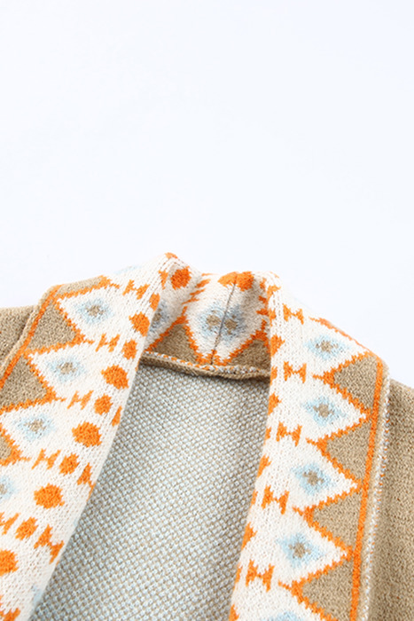 HIDDEN GEMS | Aztec Geometric Open Front Cardigan