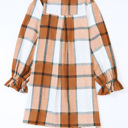  HIDDEN GEMS | Plaid Ruffle Sleeve Shirt Dress