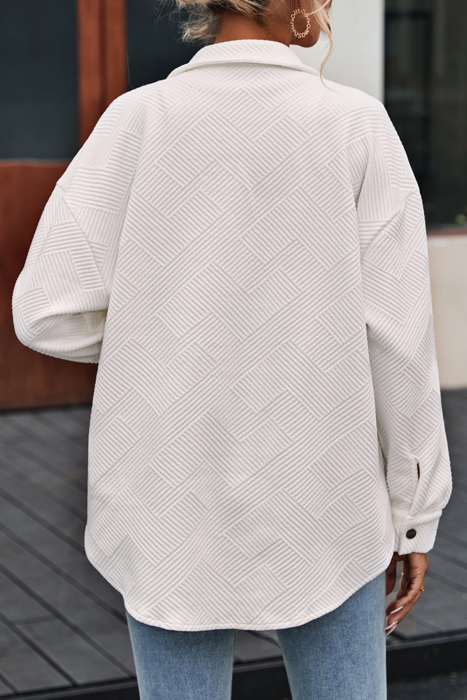 HIDDEN GEMS | Solid Textured Flap Pocket Shacket