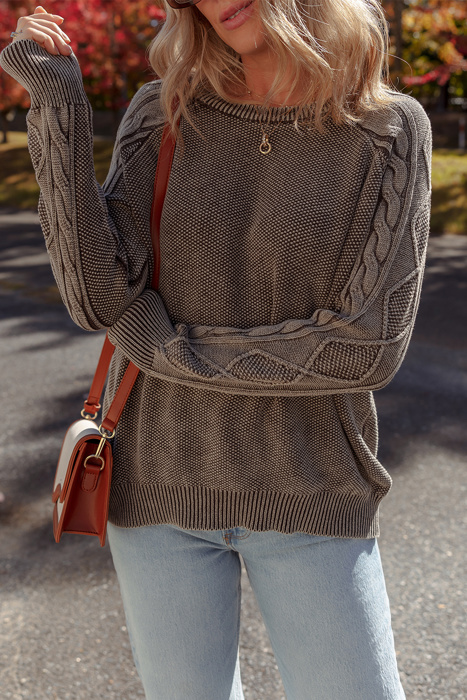 HIDDEN GEMS | Cable Knit Raglan Sleeve Sweater