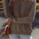  HIDDEN GEMS | Cable Knit Raglan Sleeve Sweater