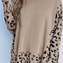  HIDDEN GEMS | Leopard Colorblock Mock Neck Sweater