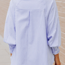  HIDDEN GEMS | Stripe Smocked Cuff Buttoned Shirt