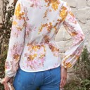  SALE! Floral V Neck Long Sleeve Blouse