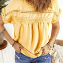  SALE! Dotted Crochet Short Sleeve Top