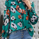  Sale! Floral Satin Smocked Blouse