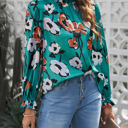  Sale! Floral Satin Smocked Blouse