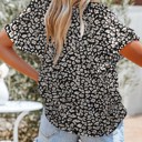  SALE! Floral Buttoned Flutter Sleeve Blouse