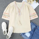  SALE! Embroidered Tassle Top