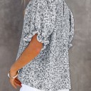  SALE! Floral Smocked Bubble Sleeve Blouse