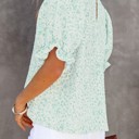  SALE! Floral Smocked Bubble Sleeve Blouse