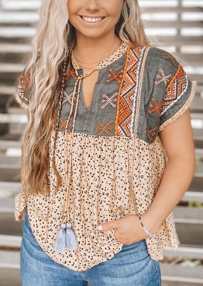 SALE! Leopard Tassel Top