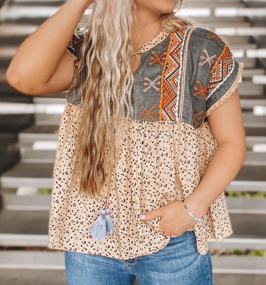 SALE! Leopard Tassel Top