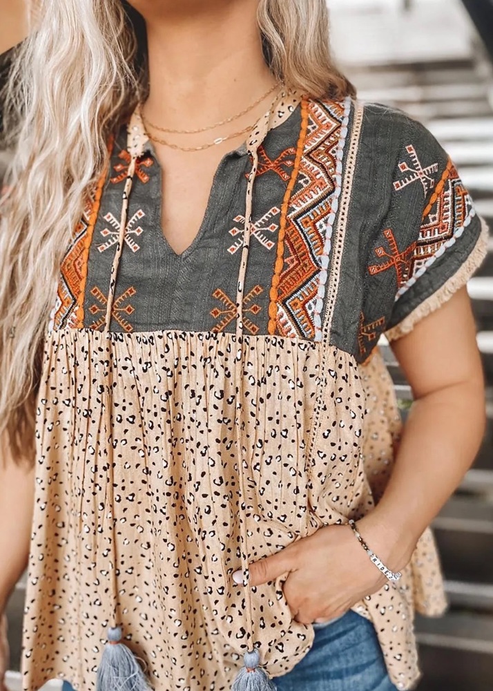 SALE! Leopard Tassel Top