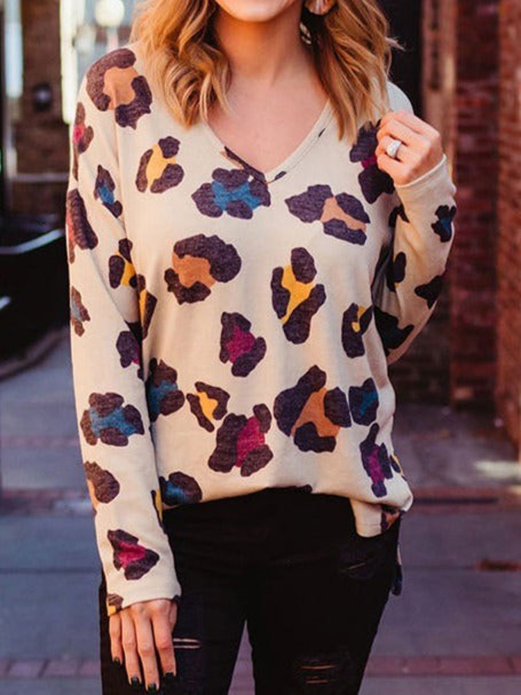 SALE! Colorful Leopard Long Sleeve Top