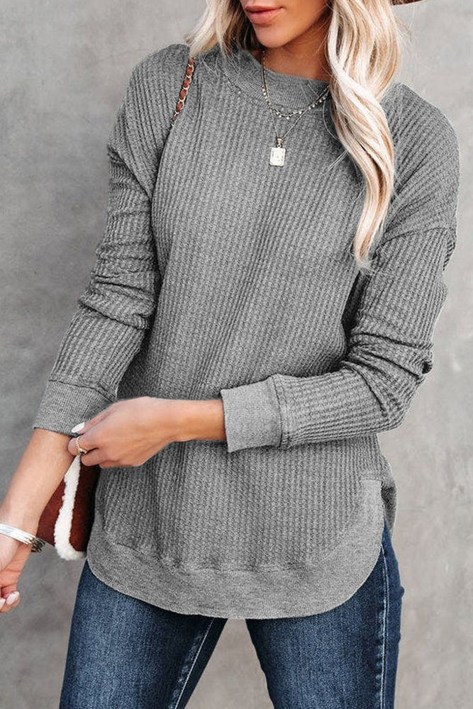 SALE! Essential Crew Waffle Knit Top