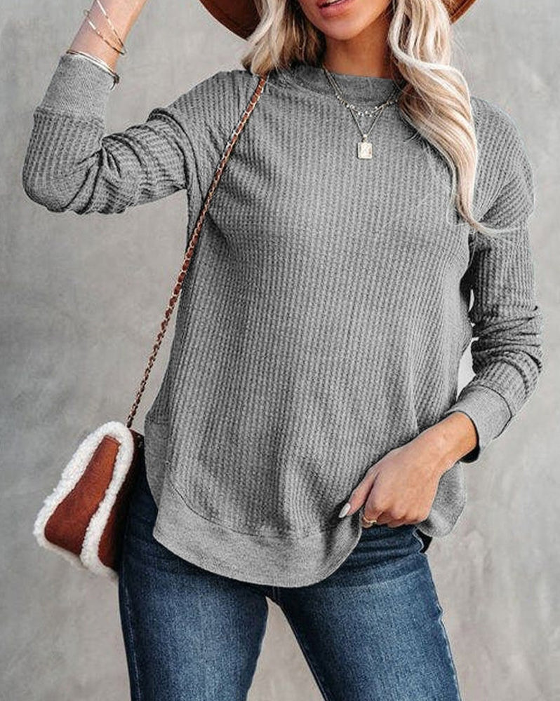 Sale! Essential Crew Waffle Knit Top