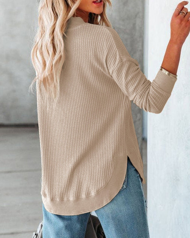 SALE! Essential Crew Waffle Knit Top