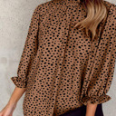  SALE! Ruffled Leopard 3/4 Sleeve Blouse (Size S)