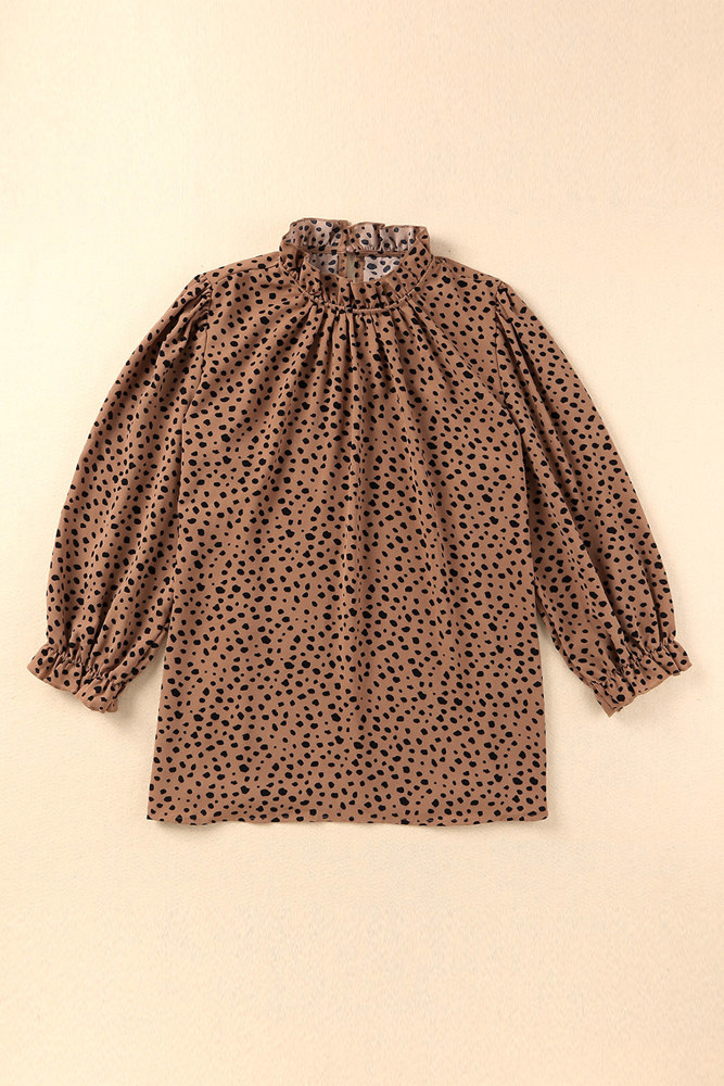 SALE! Ruffled Leopard 3/4 Sleeve Blouse (Size S)