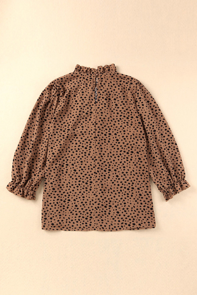 Sale! Ruffled Leopard 3/4 Sleeve Blouse (Size S)