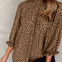 Small Sale! Ruffled Leopard 3/4 Sleeve Blouse (Size S)