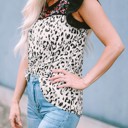  SALE! Leopard Floral Embroidered Babydoll Top