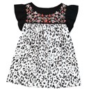  SALE! Leopard Floral Embroidered Babydoll Top