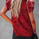  SALE! Floral Ruffle Sleeve V-Neck Top