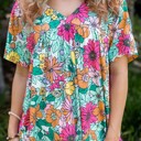  SALE! Floral Print Short Sleeve Blouse