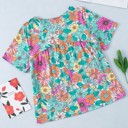  SALE! Floral Print Short Sleeve Blouse