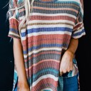  SALE! Multicolor Striped Loose Top (Size S)