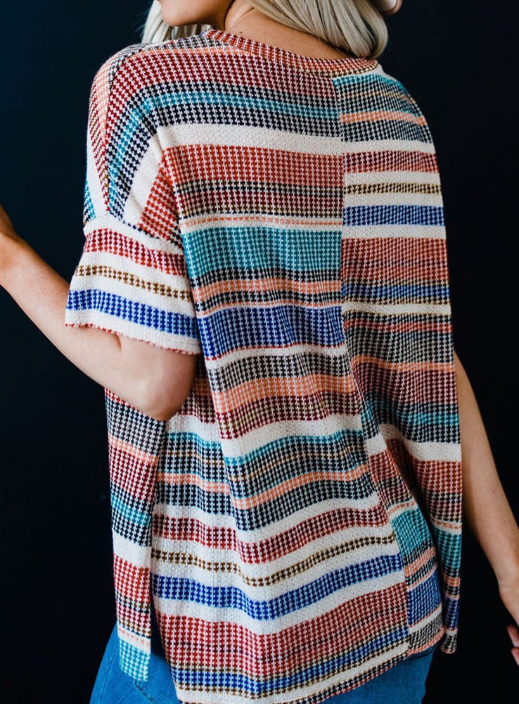 SALE! Multicolor Striped Loose Top (Size S)