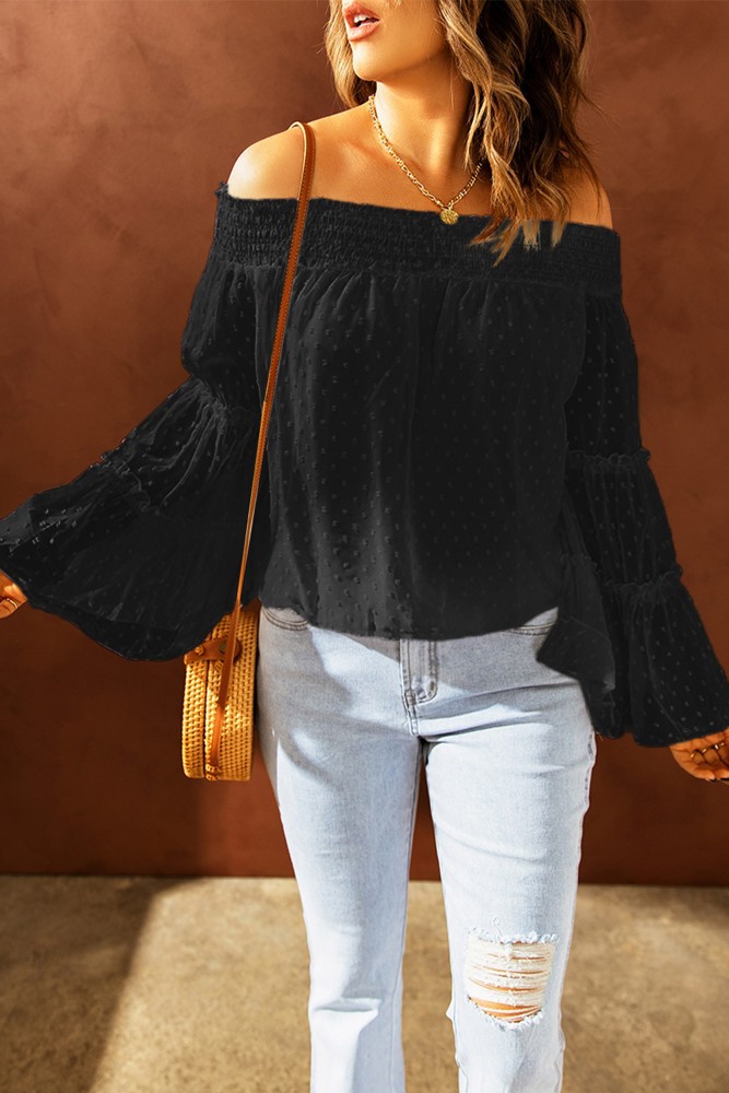 Sale! Swiss Dot Off the Shoulder Top