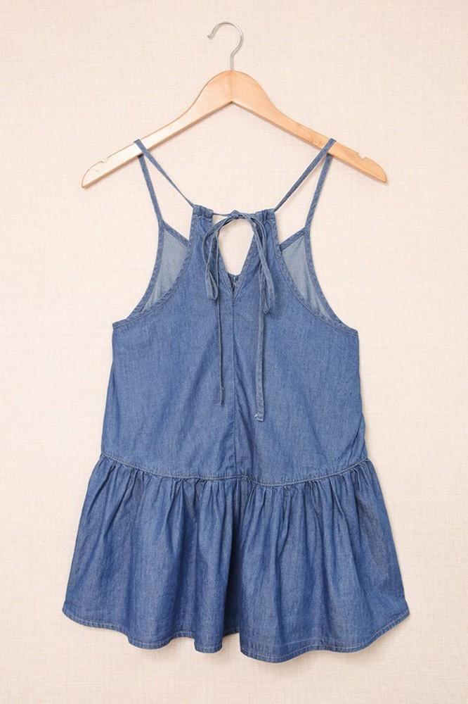 SALE! Peplum Tied Racerback Tank Top