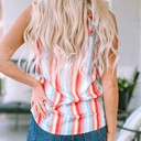  SALE! Stripe Ruffle Strap Tank Top