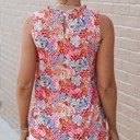  SALE! Floral Frilled Neck Tank Top