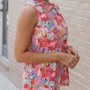  SALE! Floral Frilled Neck Tank Top