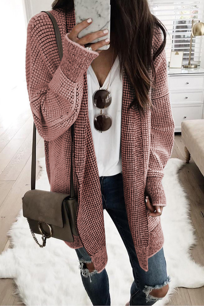 SALE! Textured Open Front Knit Cardigan