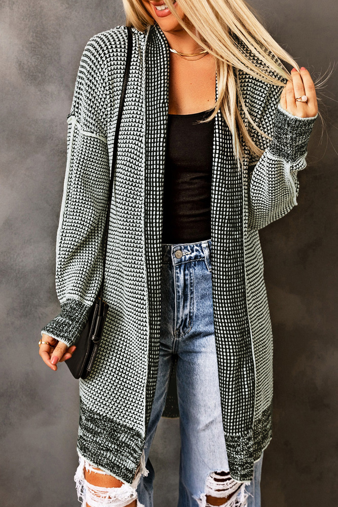 SALE! Textured Open Front Knit Cardigan