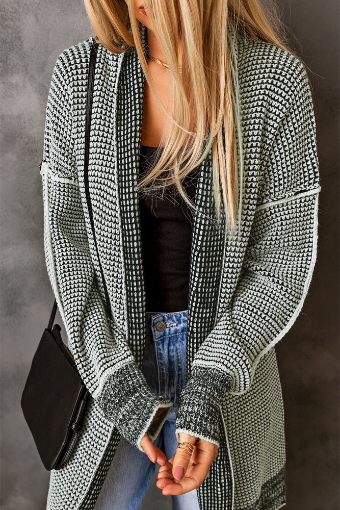 SALE! Textured Open Front Knit Cardigan